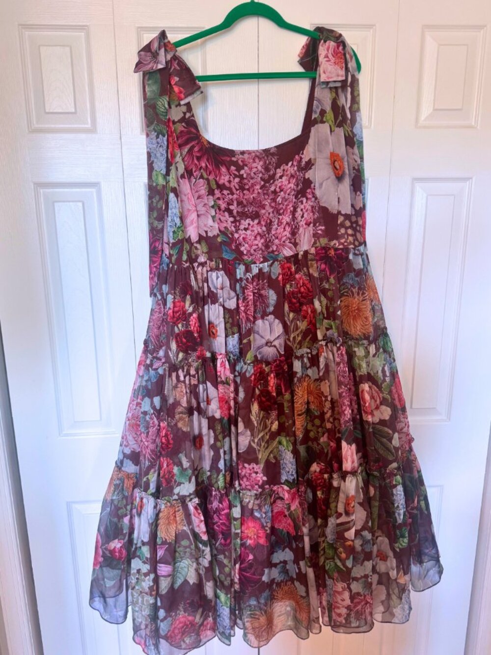 RARE Anthropologie Geisha Designs Paris Maroon Floral Midi (Size 22) 🌺✨